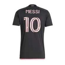 Adidas 阿迪达斯 CF 23/24 客场球衣，撞色印花运动短袖足球衫，球迷版，迈阿密国际队客场球衣，10 号男款 - 黑色 - 查看 3