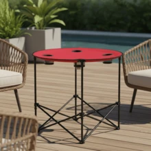 Outdoor Table - Red - View 5