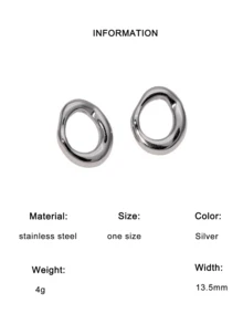 1 Pair Minimalist Chic Geometric Circle Hollow Stud Earrings, Stainless Steel Versatile Earrings Suitable For Women Daily Wear, Party And Date