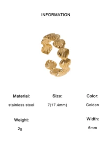 1pc Fashionable Seashell Shaped Stainless Steel Ring With Unique Design, Suitable For Women Everyday/Party Wear