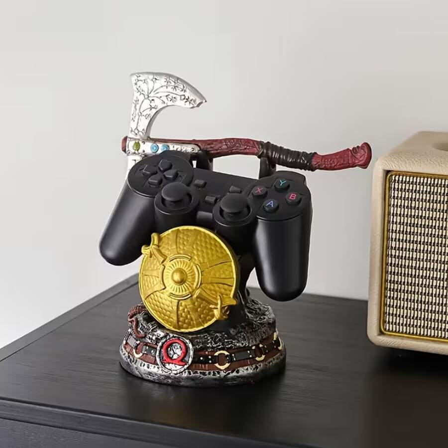 1 Unique Demon Face Warrior Sword Controller Stand – Made Of Durable Resin, Ideal Gift For Gamers, Beautifies The Decor Of Home And Office, Perfect Choice For Valentine's Day. - 芥末黃 - 查看 1