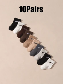 30 đôi tất cho bé sơ sinh, tất cho trẻ mới biết đi, tất cho bé gái, tất cho bé trai, màu trơn, kiểu phối màu Maillard, tất ấm áp cho mùa thu/đông, món quà tuyệt vời nhất cho bé trai và bé gái. - Nhiều màu - Xem 4