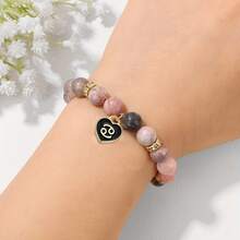 优雅的十二星座宝石手链 - 可弹力绳，生日及特殊场合的完美礼物 - 彩色 - 查看 2