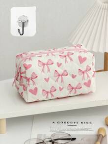 1 Peça/Conjunto Bolsa de Maquiagem com Laço Rosa, Conjunto de Bolsas Cosméticas para Meninas, Bolsa Organizadora Multifuncional com Zíper, Pode Armazenar Cuidados com a Pele, Cosméticos, Brilho Labial, Protetor Solar, Creme para as Mãos, Fones de Ouvido, Moedas, Artigos de Papelaria, Pequenos Itens. Bolsa de Maquiagem Fofa, Bolsa Cosmética, Caixa de Maquiagem, Bolsa de Maquiagem, Essencial para Viagens Diárias, Viagens, Cruzeiros, Dormitório. Ótimo Presente para Melhor Amiga, Aniversário, Dama de Honra, Mãe, Professor. Decoração do Quarto de Maquiagem, Bolsa de Maquiagem, Essencial de Viagem - Multicolorido - Visão 7