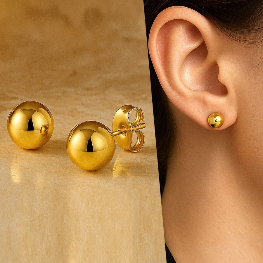 1 Đôi bông tai kiểu Punk mạ vàng 18K bằng thép không gỉ, thiết kế tối giản, phù hợp cho phụ nữ đeo hàng ngày, đi làm, dự tiệc, món quà tuyệt vời cho bạn bè, mẹ, người yêu. - Nhiều màu - Xem 1