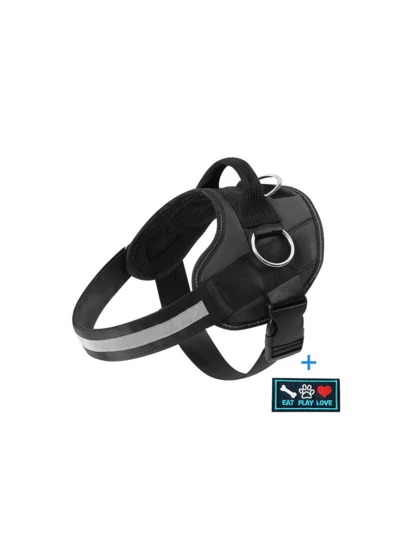 Reflekterande nylonsele i väststil, andningsbar och bekväm, lämplig för nattpromenader, justerbar, tvättbar, praktisk. Bekväm bröstsele för husdjur, hundsele, valpsele, oumbärlig för valpar.