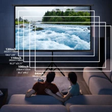 Projector Screen With Single Bracket-4K HD 16:9 Indoor/Outdoor Used For Theater/Office Backyard Party Theater Screen 100-120inch - White - View 6
