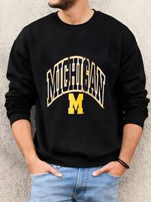 Mens Vintage Ncaa By Ka Inc Michigan Sweatshirt Hoodie Size S Navy Pockets Sweatshirt - màu đen - Xem 2