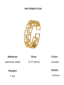 1pc European And American Fashionable Exquisite Stainless Steel Hollow Out Ring With A Sense Of High-Grade Suitable For Women's Daily Party Wear