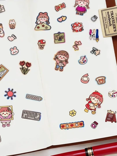 80pcs/Pack Glitter Stickers, Waterproof Material, Glossy Design, Suitable For DIY Scrapbooking, Phone Cases, Earphones, Water Bottles, Skateboards, Luggage, Helmets Decoration