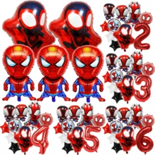 蜘蛛侠主题气球，适合蜘蛛侠主题生日派对、漫画主题庆祝活动、独立日、毕业典礼或超级英雄主题生日派对。 - 彩色 - 查看 5