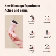 This Brand-New Multi-Functional Electric Body Fat Massager Is A Handheld Body Sculpting Device With An LCD Display And 5 Massage Heads. It's Designed For Relaxation And Body Shaping, Suitable For The Abdomen, Legs, Waist, And Neck. A Perfect Valentine's Day Choice, It Makes A Great Family Gift. - Watermelon Pink - View 8