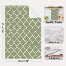 2 piezas Paños de cocina diarios simples con patrón geométrico de hojas verdes, de material de poliéster suave, adecuados para la decoración de la cocina, limpieza de la cocina, decoración de fiestas, artículos esenciales de cocina y baño, decoración del hogar, regalo de inauguración de la casa - Multicolor - Ver 4