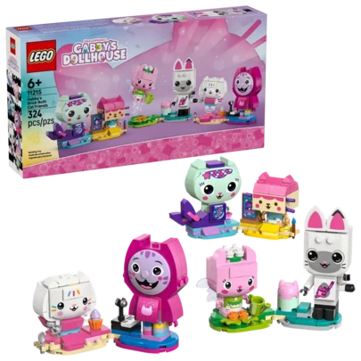 LEGO Gabby's Brick-Built Cat Friends (11215), A Pretend Play Animal Building Toy Featuring 6 Gabby's Dollhouse Characters For Adult Christmas/Birthday/New Year Gift