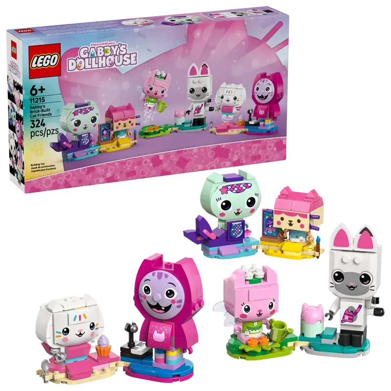 LEGO Gabby's Brick-Built Cat Friends (11215), A Pretend Play Animal Building Toy Featuring 6 Gabby's Dollhouse Characters For Adult Christmas/Birthday/New Year Gift - Multicolor - View 1