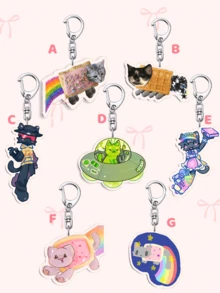 1PC Nyan Rainbow Cat Keychain,Arcylic Keychain, Christmas Gift.Everyday Bag Accessory, Bag Charm, Lanyard, Key Holder. Ideal For Boyfriends, Girlfriends, Family Members, Doctors, Nurses, Party Gifts, Cell Phone Decorations, And More. - Multicolor - View 9