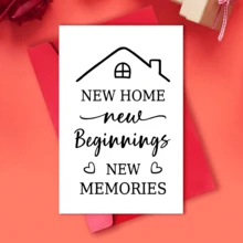 1pc Housewarming Card - "New Home, New Adventures, New Memories" Design, Decorated With Heart And House Patterns - Perfect Congratulatory Gift For New Homeowners, Housewarming Gift - Multicolor - View 17
