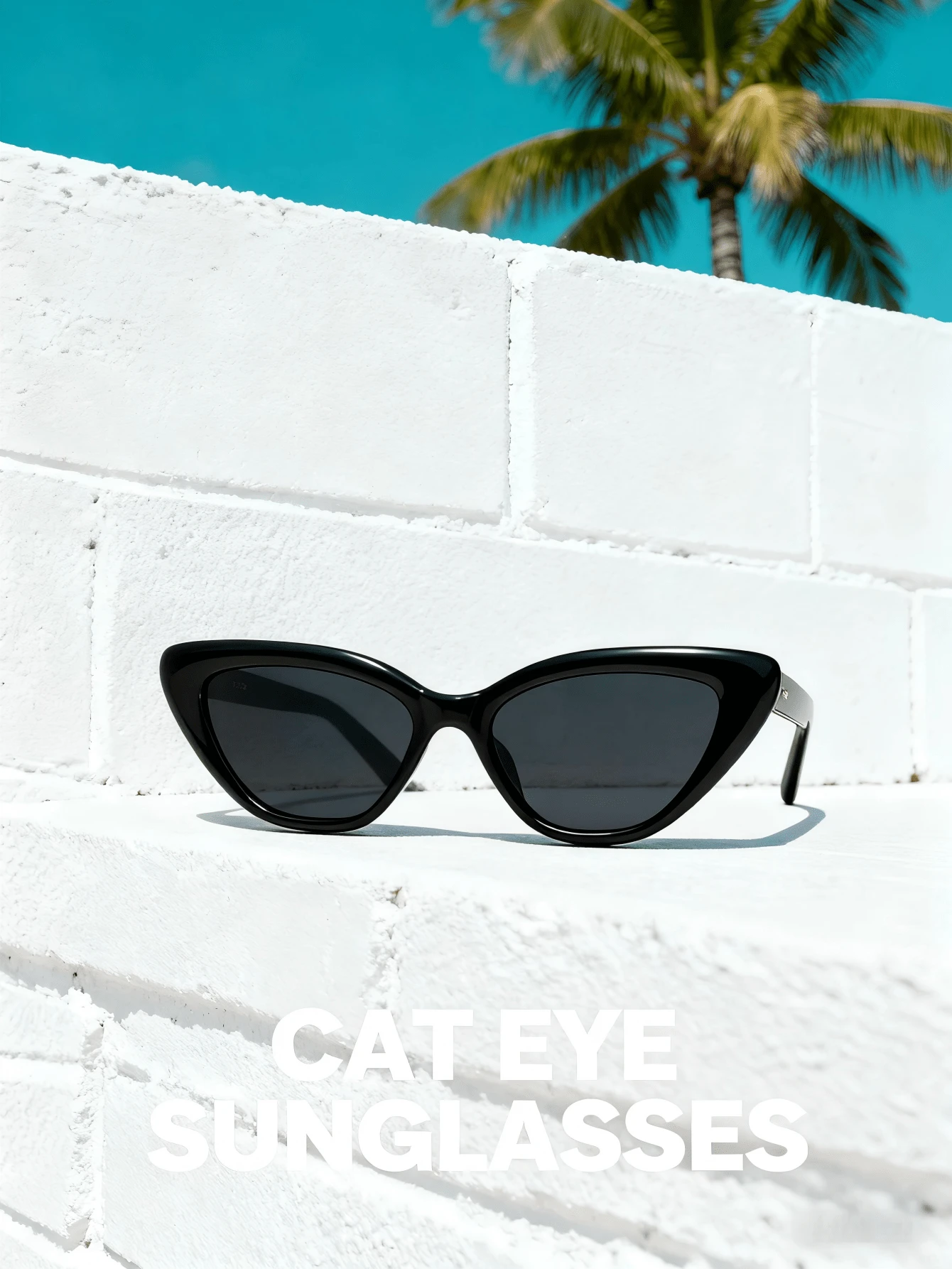 Vintage Cat Eye Frame Optical Wear For Women Men, Retro 1950s Inspired Eyewear With Light Filtering, Universal Fit For Oval Face Shape, Classic Black Shades For Driving Beach Vacation Outdoor Activities (1 Pair) - black gray - View 1