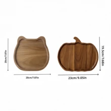 Par de bandejas con diseño de calabaza y cabeza de perro, set de tabla de queso y charutería de madera de acacia rústica para el Día de Acción de Gracias, otoño, amantes de las mascotas, inauguración de casa, aniversario