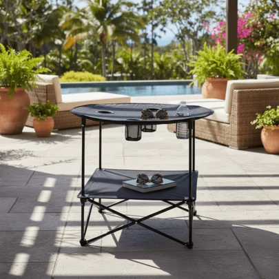 Mesa plegable portátil para exteriores con bolsa de almacenamiento. Mesa de picnic ligera, ideal para viajes, camping, barbacoas, pesca y actividades de ocio.