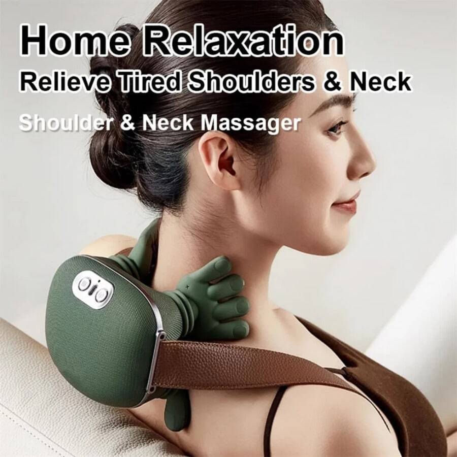 SOKANY Wearable Shoulder & Neck Massager, 3D Ergonomic Design, 3 Massage Modes + 2 Red Light Heating Modes, Targeted Deep Tissue Massage, Relieves Muscle Soreness, 2000mAh Rechargeable Battery, Portable, Suitable For Office, Home, Travel, Best Gift For Partner On Valentine's Day