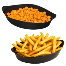 30 Small Plastic Canoe-Shaped Snack Platter For Snacks, Side Dishes, And Sauce - Japanese Style - Black - View 4