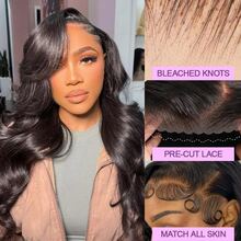 [30 Inch Body Wave Wig] Ginger Color 13x4 HD Lace Front Wigs And 5*5 Lace Closure Wig Human Blended Hair 30 Inch Body Wave 200% Density Pre Plucked Brazilian Wigs For Women Glueless Lace Frontal Wig - Natural & Black - View 4