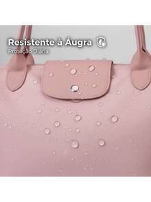 Large Capacity Foldable Women's Bag: Water-Resistant Nylon For Work And Everyday Use - xanh quân đội - Xem 5