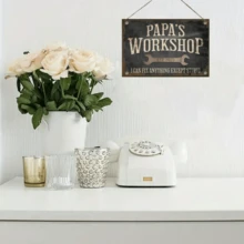 1pc 2D Flat Daddy's Workshop Sign, Daddy's Workshop, Wooden Garage Sign, Gift For Him, Easy To Install - Multicolor - View 3