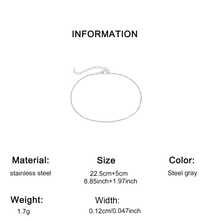 不锈钢扁链女士脚链，纤细简约款，精致小巧的链条细节，夏季海滩度假风配饰 - 腳鍊 - 查看 9