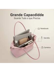 Large Capacity Foldable Women's Tote Bag: Water-Resistant Nylon For Work And Everyday Life - 酒紅色 - 查看 4