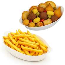 30 Small Plastic Canoe-Shaped Snack Platter For Snacks, Side Dishes, And Sauce - Japanese Style - 白色 - 查看 4