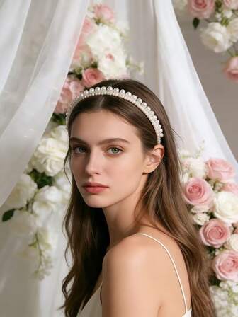 1pc Bridal Crystal Headpiece, Fashionable Headband For Bridesmaids