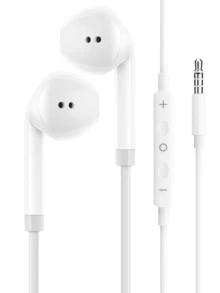 兼容的有线耳机，Type-C接口电子耳塞，3.5mm圆形插头，USB-C耳塞，带音频功能的耳塞，立体声低音入耳式耳机，兼容手机/电脑的无线耳机 - 白色 - 查看 12