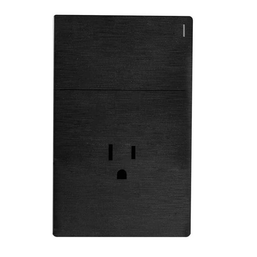 PLACA APAGADOR SENCILLO Y CONTACTO SANTORINI (SANTUL) (4665) - Negro - Ver 1