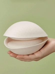 1对6厘米厚小罩杯胸垫 - 可拆卸可清洗胸垫及内衣配件，用于丰胸 - 杏色 - 查看 1