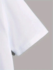 Denim T-Shirt With Short Sleeves And Mother And Daughter Print| Casual Style, Suitable For Spring/Summer/Autumn, Cartoon Pattern - 白色 - 查看 7