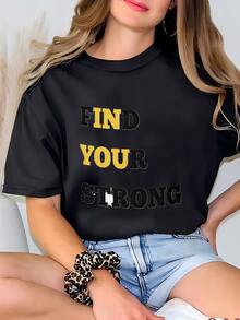 Women Plus Size Sports Tees & Tanks - Black - View 1