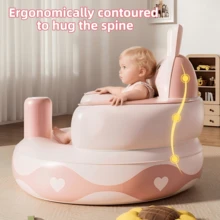 内置气泵的充气座椅，节日充气装饰，快速充气，可爱动物图案设计，便携式座椅保护脊椎，适合复活节、圣诞节、生日派对装饰和礼物，便携式