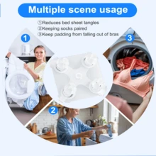 1/2 Pcs Bed Sheets Detangler, Bed Sheet Detangle Device, Reduces Blankets Laundry No Wads Wrinkles Holders For Free Save Drying Time Reusable Wash Helper Gadgets Bedsheets Accessories - Multicolor - View 4