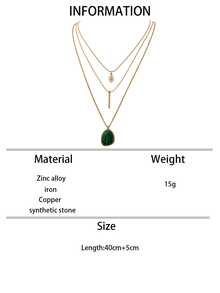 1pc Vintage Bohemian Style Multi-Layer Turquoise Necklace - Necklace - View 15