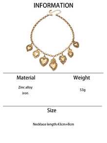 1 件女士时尚吊坠项链，哥特式风格多种吊坠设计，包括火焰和心形，适合日常佩戴，适合作为情人节礼物、妈妈、母亲、母亲节、礼物 - 愛心 - 查看 10