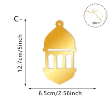 1 Stück Goldener Mond und Sterne Laterne Wanddekoration, Acryl Spiegel Aufkleber Dekoration, geeignet für Schlafzimmerfenster, Kamin und Hintergrundbeleuchtung, kreative DIY Feiertags Dekoration für Partys.