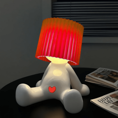 Cute Seated Shy Boy Table Lamp - LED Warm Light For Bedroom Ambience, Creative Bedroom Ambience Light, Compact & Lightweight, USB-Powered, Ideal For Home Use
