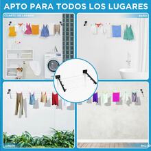 Tendedero Plegable Abatible Retráctil Moderno Ropa De Pared - Unitalla - Ver 3