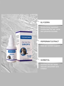 YEGBONG 10ML Pet Ear Drops, Cat Earwax Remover, Ear Cleaner, Special Ear Cleaning Liquid For Cats And Dogs