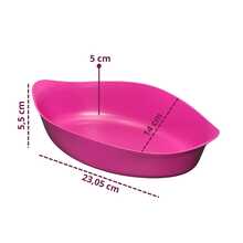 30 Small Plastic Canoe-Shaped Snack Platter For Snacks, Side Dishes, And Sauce - Japanese Style - Pink - View 2