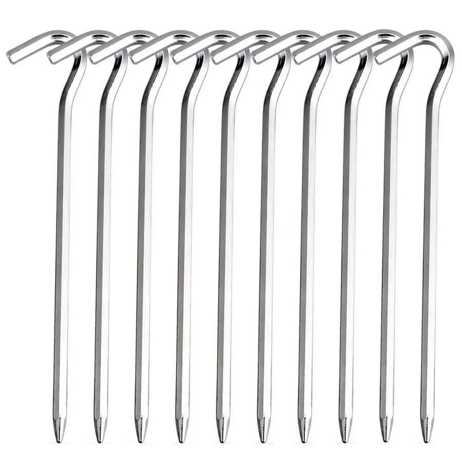 Lightweight Tent Pegs Campsite Ground Nails, 10pcs 18cm Aluminum Alloy Shelter Tent Stakes, Camping Tent Accessories - Multicolor - View 1