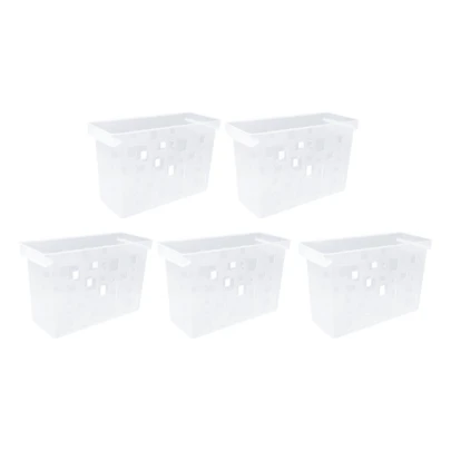 Kit 5 Caixa arquivo DelloColor sem pasta suspensa multiuso Transparente