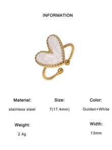 3pcs/Set Fashionable & Elegant Delicate Gold-Plated Stainless Steel Heart & Geometric Open Adjustable Rings, Suitable For Women's Daily, Party, And Date Wear